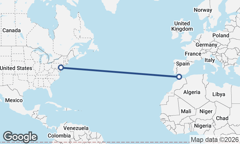 Tangier to Philadelphia