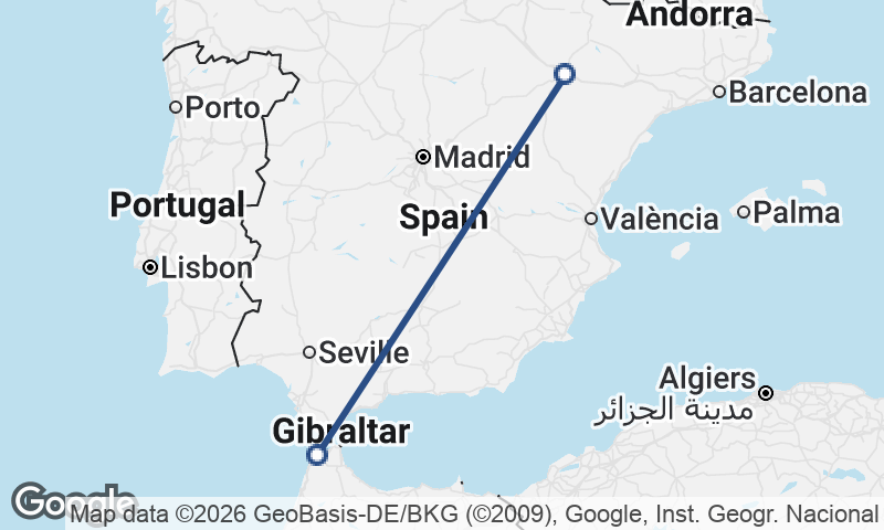 Tangier to Zaragoza