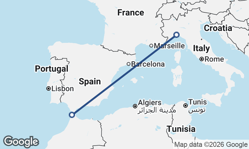 Tangier to Genoa