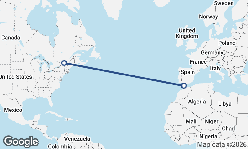 Tangier to Montréal