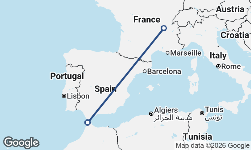 Tangier to Lyon