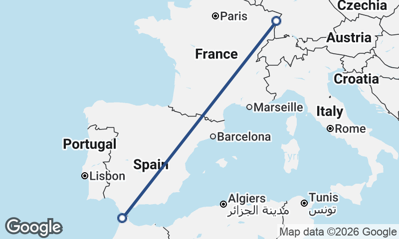 Tangier to Strasbourg