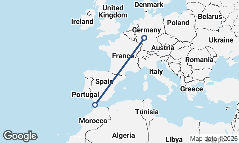 Tangier to Frankfurt