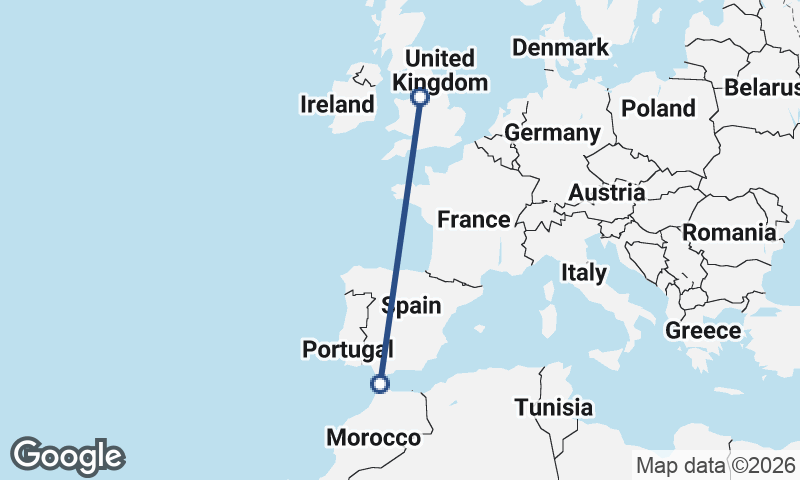 Tangier to Manchester