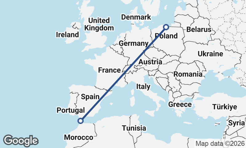 Tangier to Gdańsk