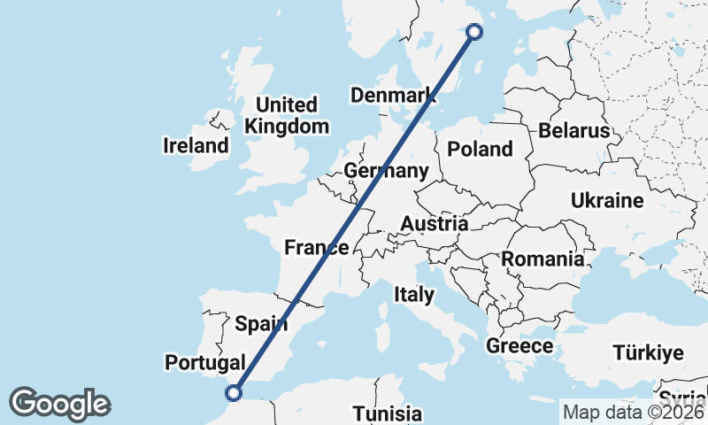 Tangier to Stockholm