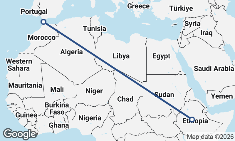 Tangier to Addis Ababa