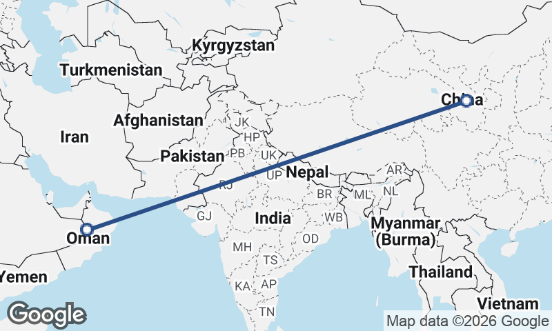 China to Oman