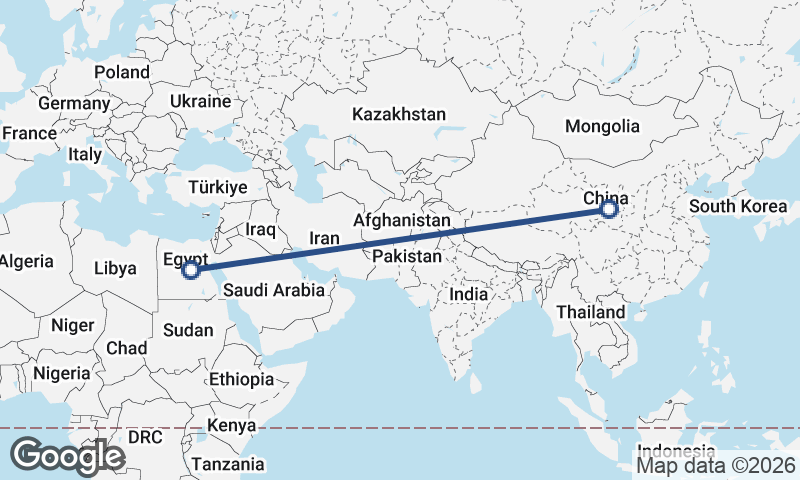 China to Egypt