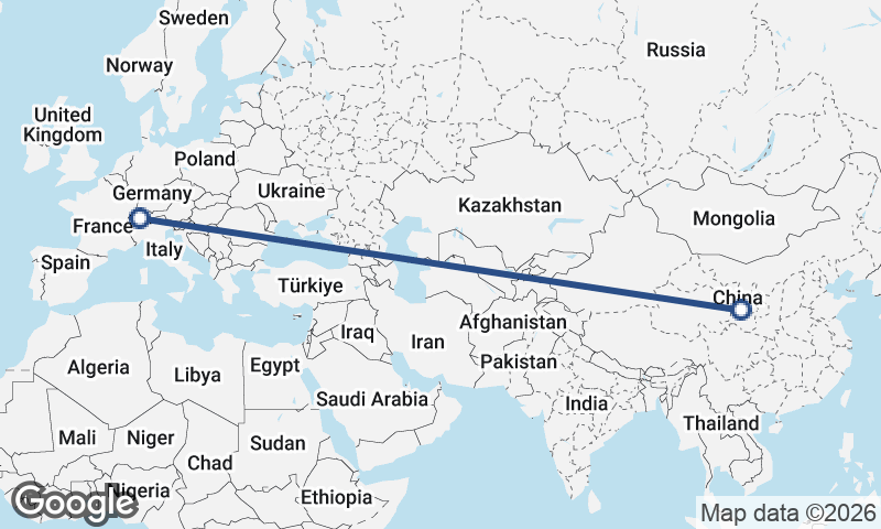 China to Switzerland