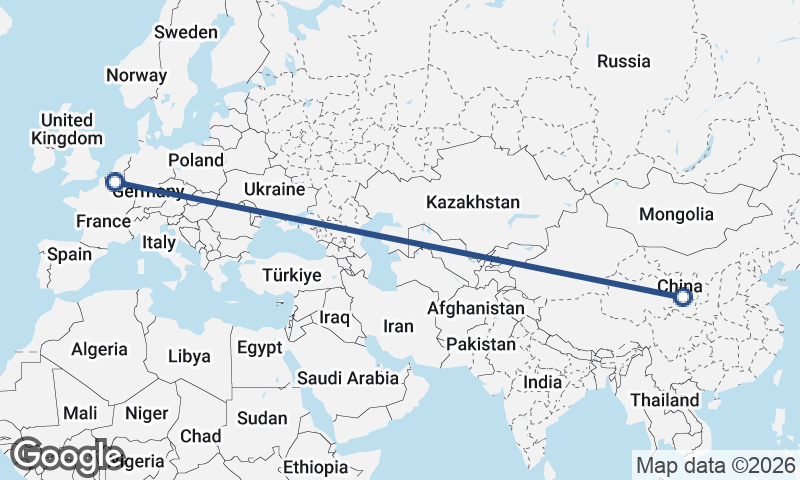 China to Belgium