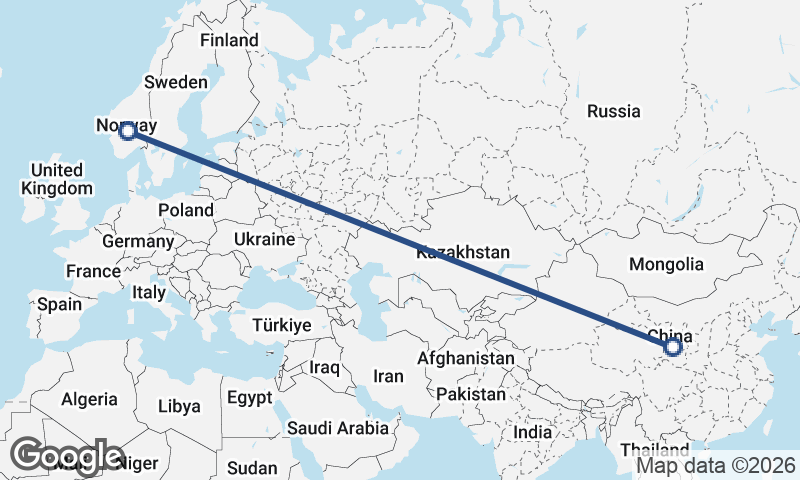 China to Norway
