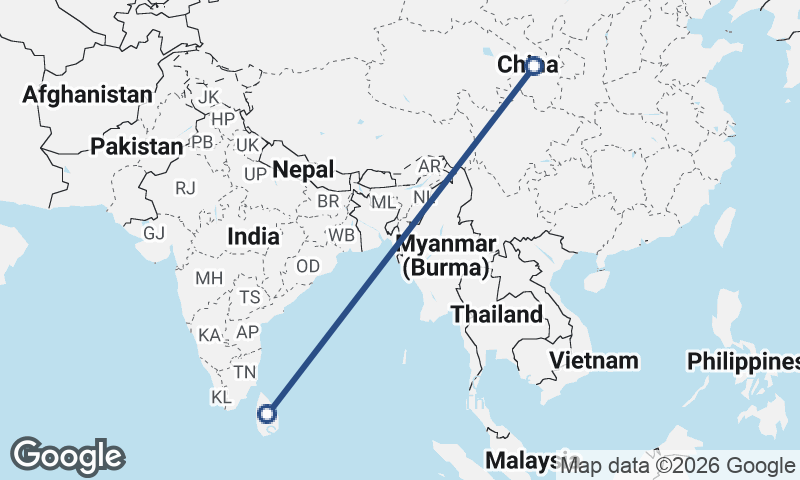 China to Sri Lanka