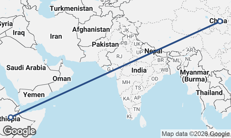 China to Ethiopia
