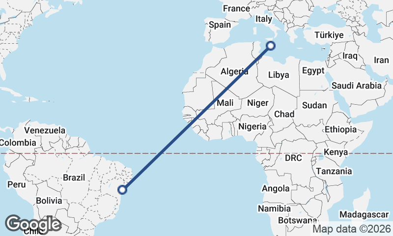 Valletta to Salvador