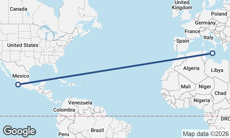 Valletta to Manzanillo