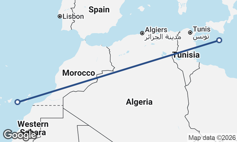 Valletta to Las Palmas de Gran Canaria