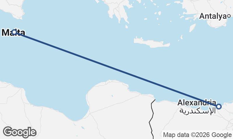 Valletta to Alexandria