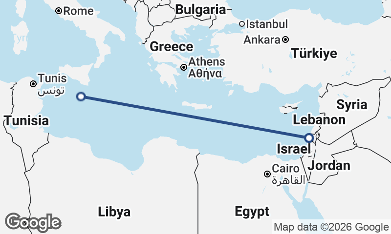 Valletta to Haifa