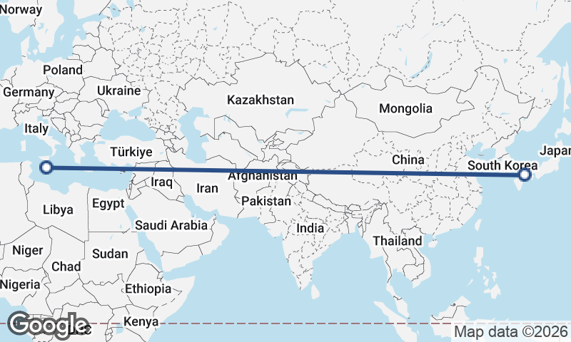 Valletta to Hiroshima