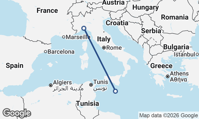 Valletta to Genoa