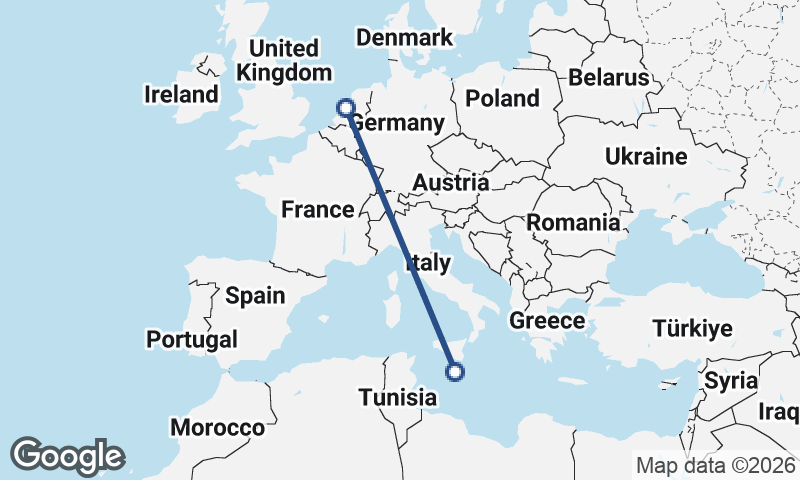 Valletta to Amsterdam