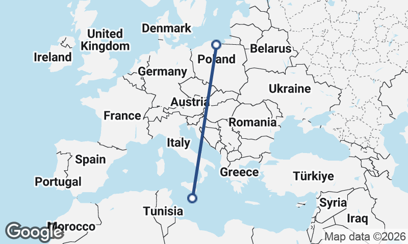 Valletta to Gdańsk