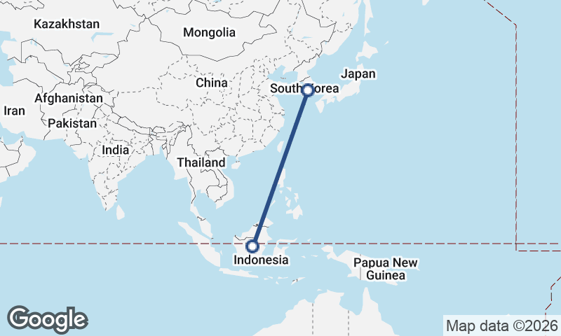 South Korea to Indonesia