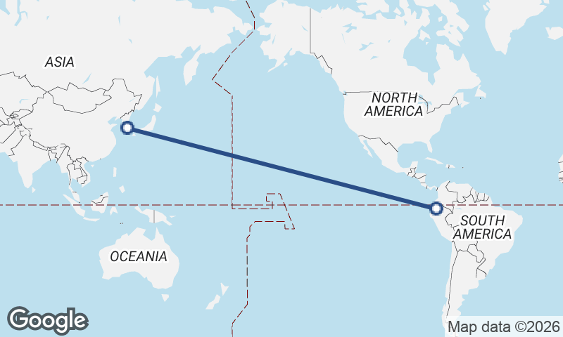 South Korea to Ecuador