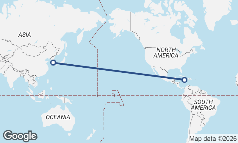 South Korea to Jamaica