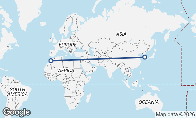 South Korea to Morocco