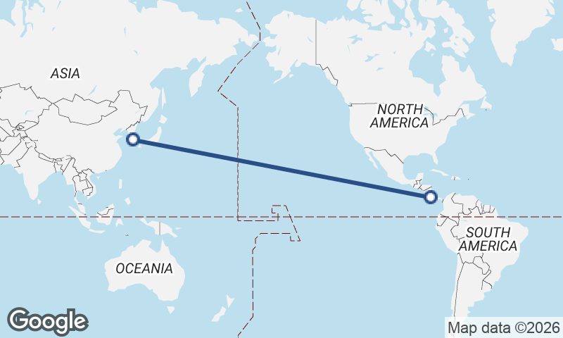South Korea to Costa Rica