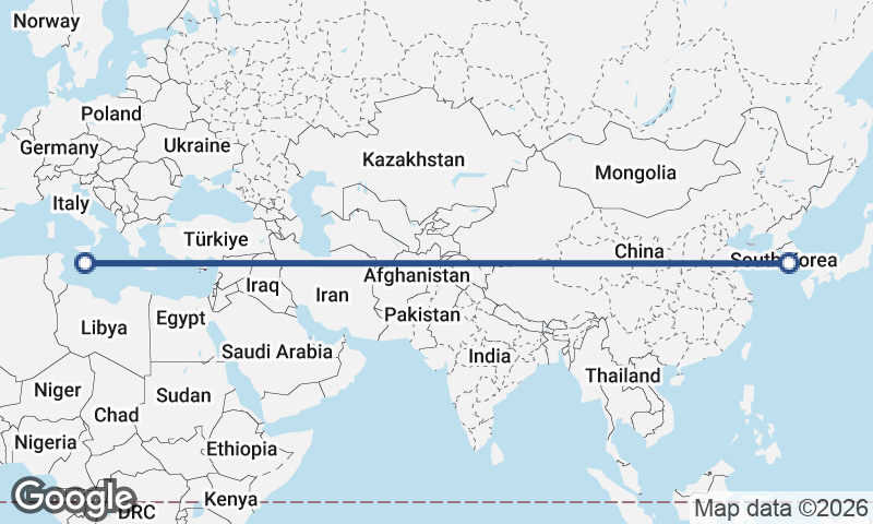 Malta to South Korea
