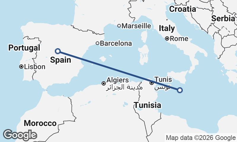 Malta to Spain