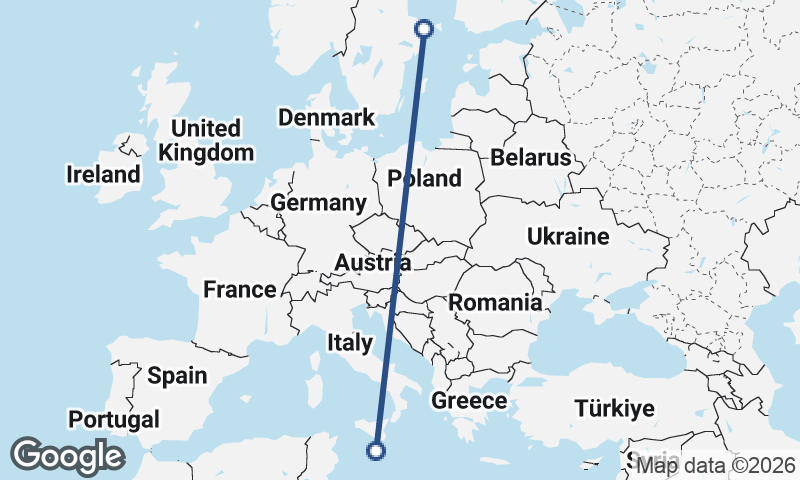 Malta to Sweden