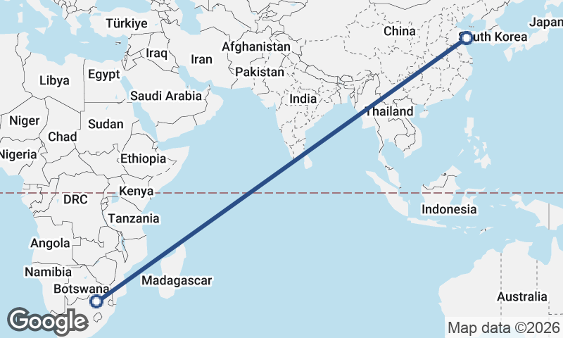 Qingdao to Johannesburg