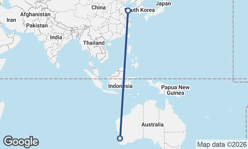 Qingdao to Perth