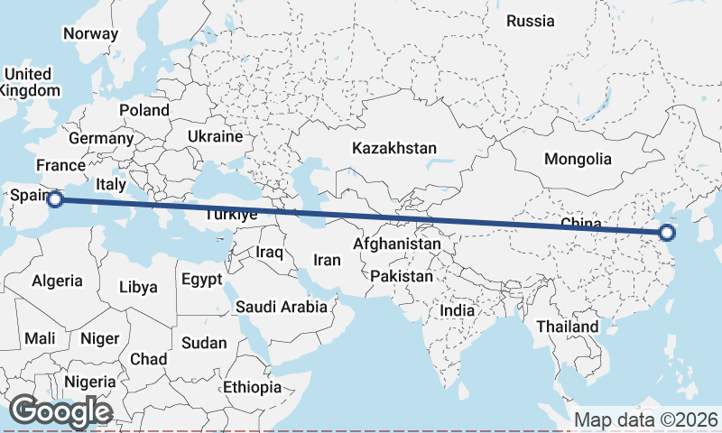Qingdao to Tarragona