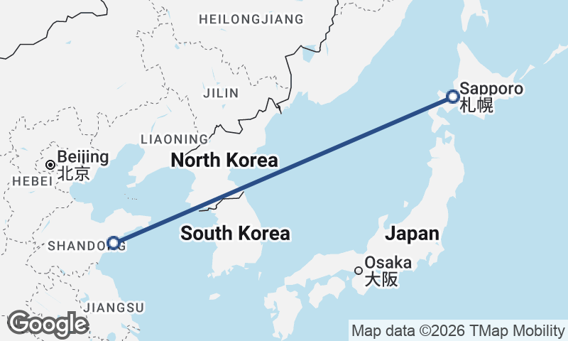 Qingdao to Sapporo