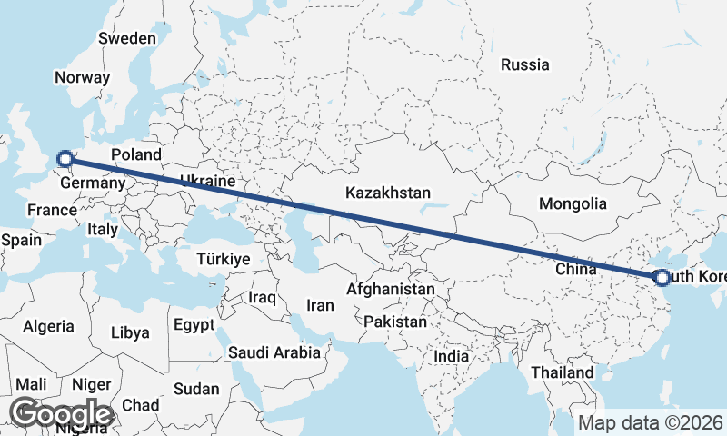 Qingdao to Amsterdam