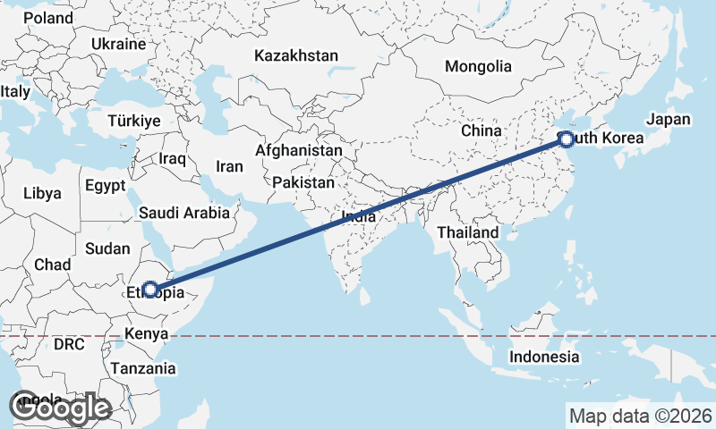 Qingdao to Addis Ababa