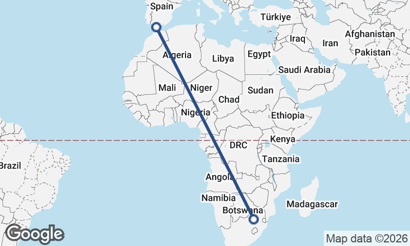 Algeciras to Johannesburg