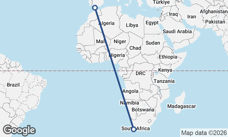 Algeciras to Cape Town