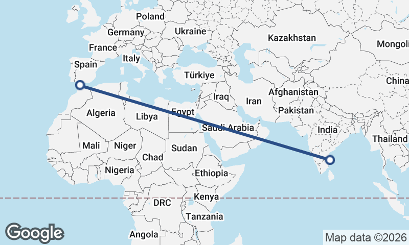 Algeciras to Chennai