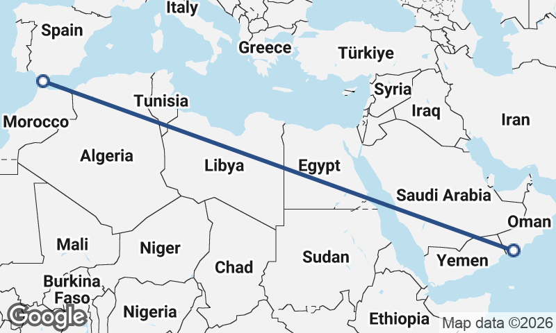 Algeciras to Şalālah