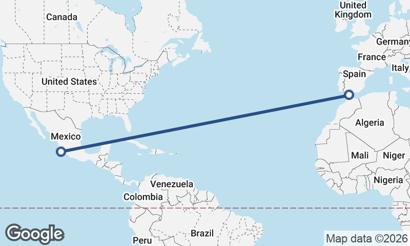 Algeciras to Manzanillo
