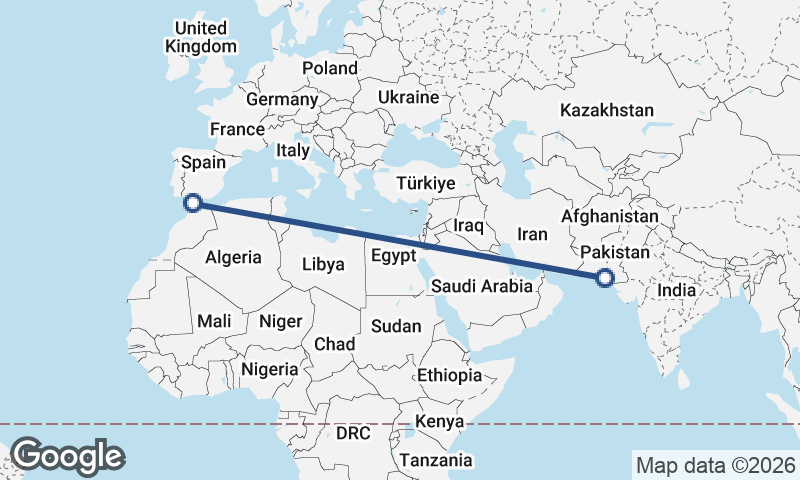 Algeciras to Karachi