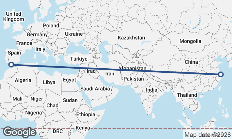 Algeciras to Shanghai