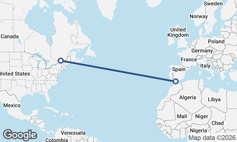 Algeciras to Montréal