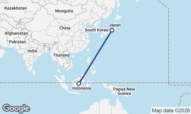 Japan to Indonesia